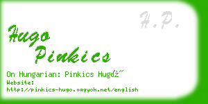 hugo pinkics business card